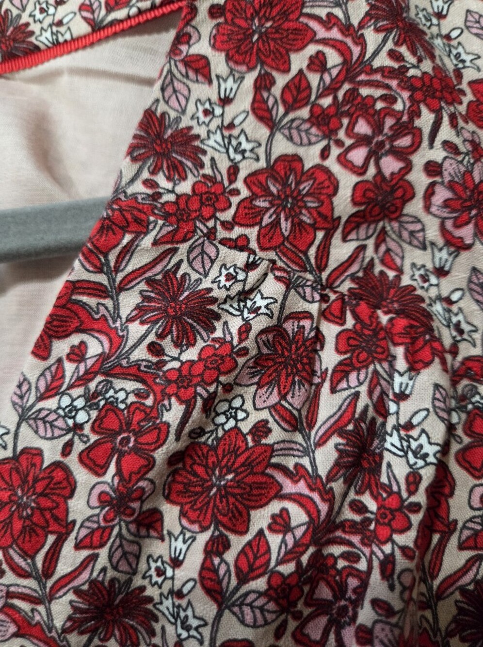 Boden Red + Pink Floral Maxi Dress with V-Neck - Size 16/18R - Picture 9 of 14